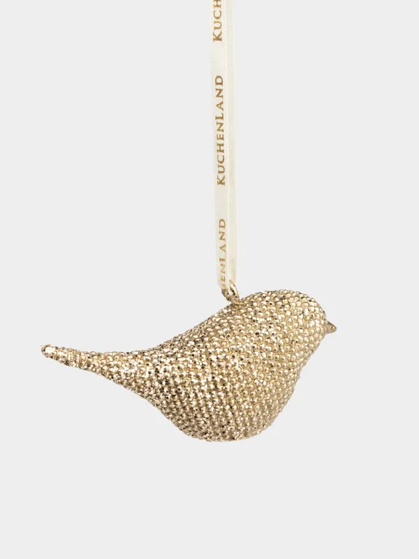 Подвеска декоративная, 8 см, полирезин, золотистая, Птица, Paradise garden, image-1