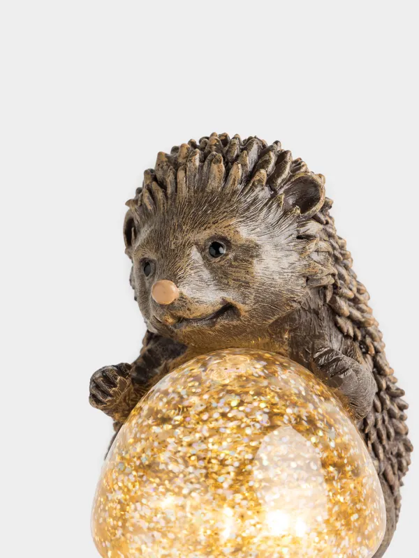 Снежный фонарь, 16 см, с подсветкой, Еж с грибом, Hedgehog, image-2