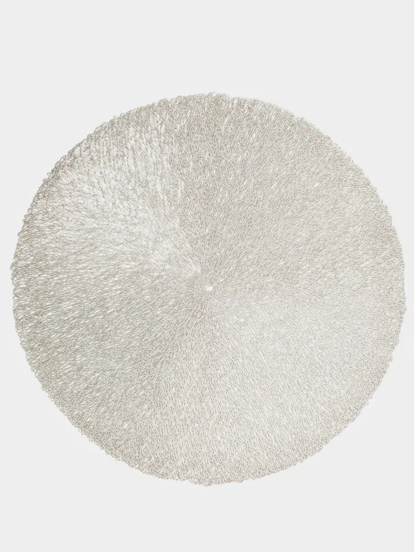 Салфетка под приборы, 38 см, ПВХ, круглая, золотистая, Паутинка, Azhur, image-0