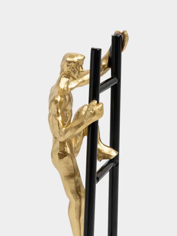 Статуэтка, 10х28 см, полирезин, черно-золотистая, Лестница с людьми, Two faces, image-2