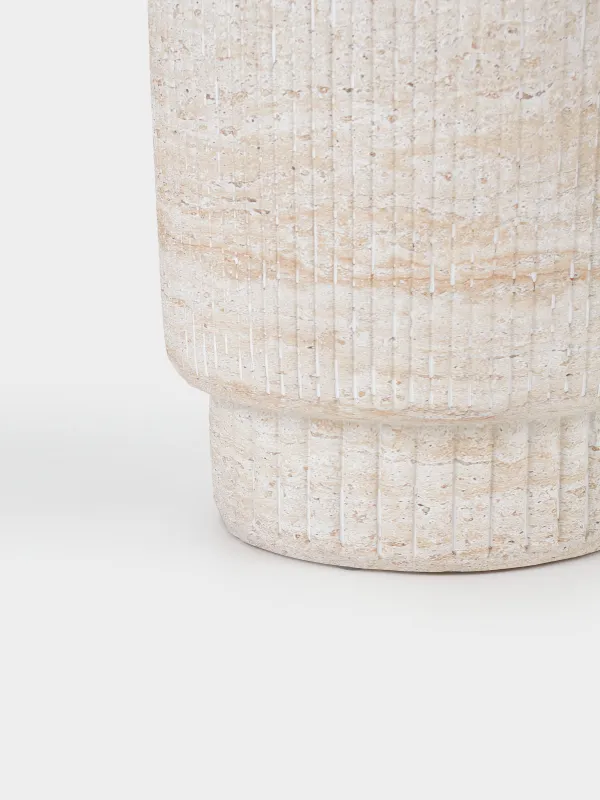 Столик кофейный, 47х34 см, магний/стекловолокно, круглый, бежевый, Antic, image-2