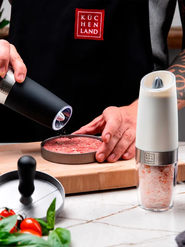 Мельница для специй, 20 см, гравитационная, пластик/акрил, LED W, белая, Spicy, image-6