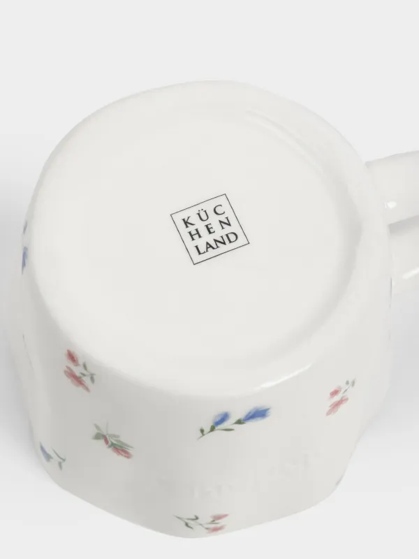 Кружка, 460 мл, керамика D, молочная, Нежные цветы, El flora, image-4