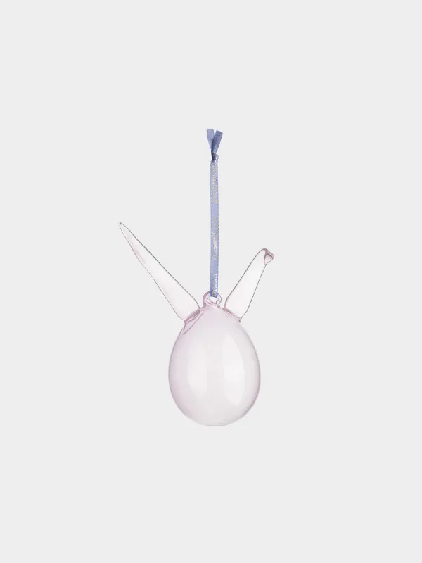 Подвеска декоративная, 9х14 см, стекло, фиолетовая, Пасхальное яйцо с ушами, Flora Easter, image-0