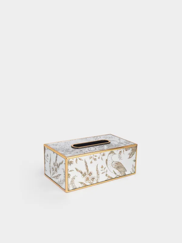 Бокс для бумажных салфеток, 25х13 см, пластик/стекло, зеркальный, Птица, Bluebird, image-0