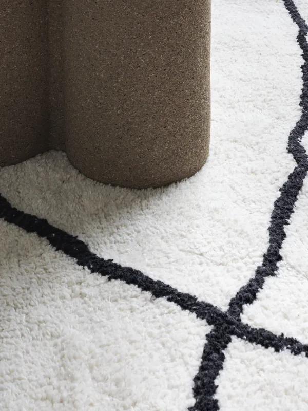 Ковер, 150х210 см, хлопок, молочный, Линии, Rhombic, image-5