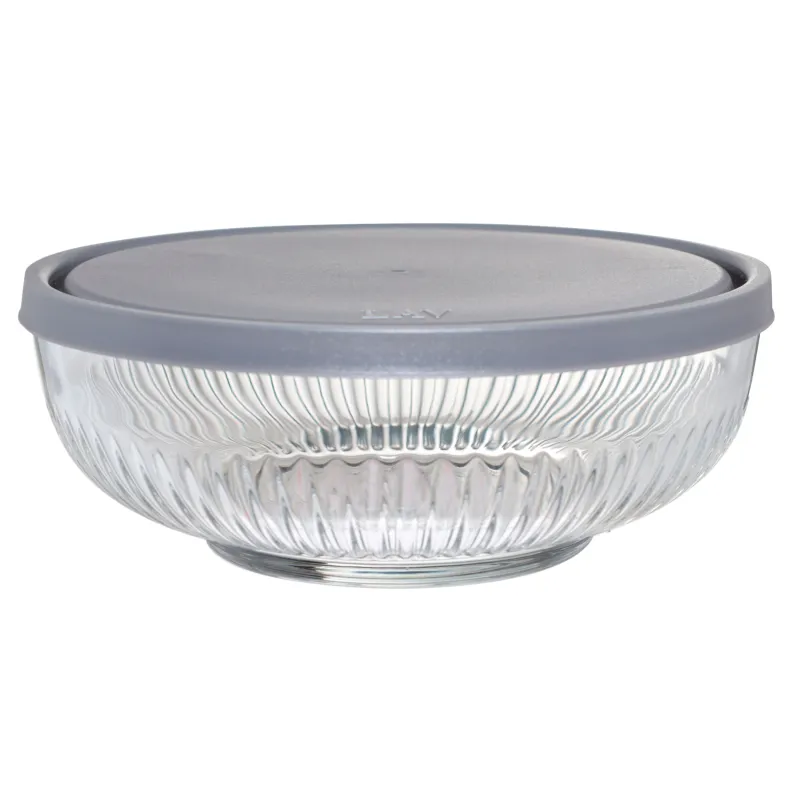 Салатник, 20х7 см, 1,4 л, с крышкой, стекло Р/пластик, Madeira