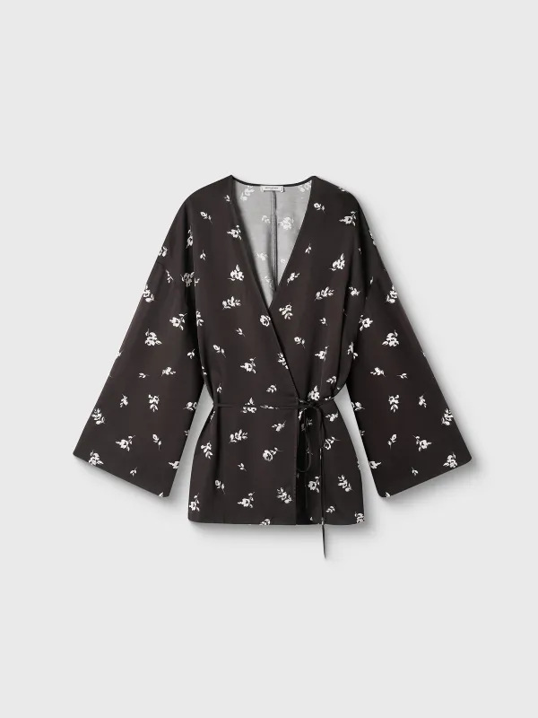 Кимоно женское, домашнее, черно-белое, Leyra, image-4