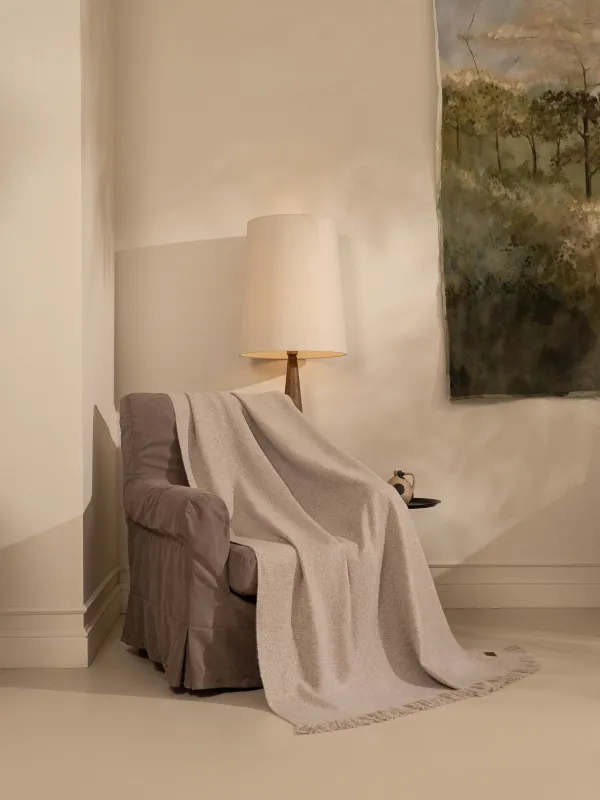 Плед, 130х170 см, с бахромой, полиэстер, светло-коричневый, Neutral, image-1