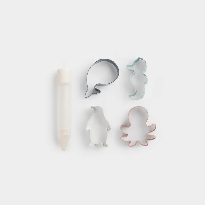 Набор для выпечки, 5 пр, карандаш/формы, пластик/силикон/сталь, Морские жители, Bakery, image-0