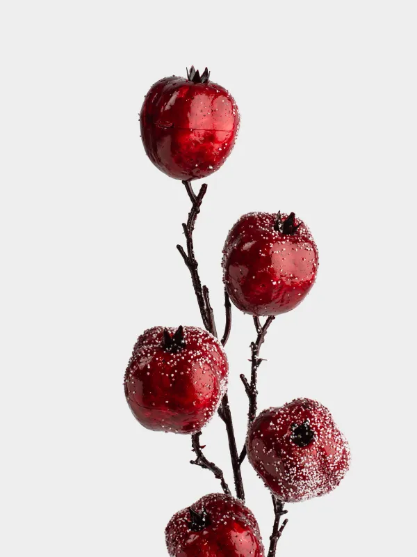 Ветка декоративная, 65 см, пенопласт, Гранаты, Garnet decor, image-3