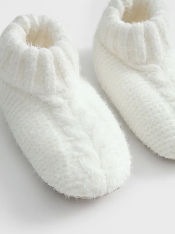 Тапочки-носки женские, шенилл/шерпа, Knitted soft, image-5