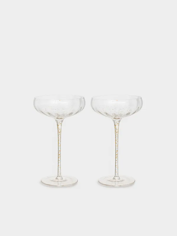 Бокал-креманка для шампанского, 2 шт, Золотистые брызги, Filo R speck, image-0