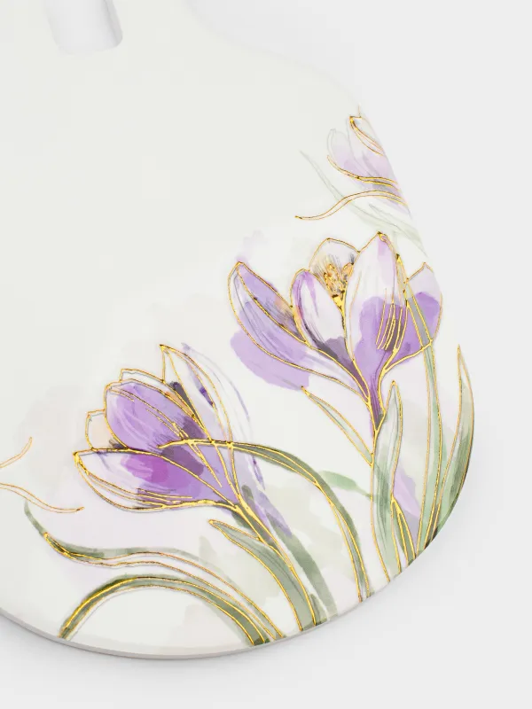 Подставка под горячее, 15x21 см, керамика/пробка, белая, Цветы, Bloome, image-3