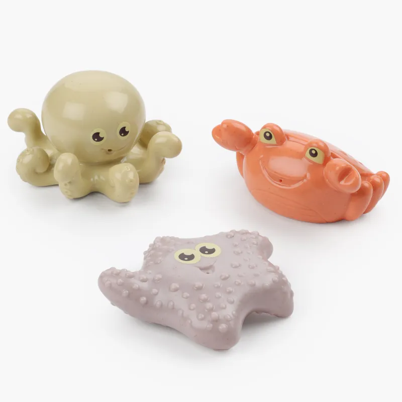 Набор игрушек для купания, 4 пр, брызгалки, пластик, цветной, Морские жители, Kiddy, image-1