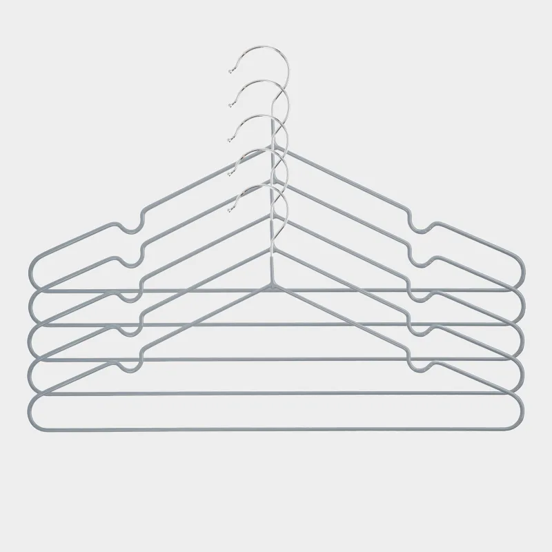 Вешалка-плечики, 40 см, 5 шт, металл с покрытием, серая, Colorful house