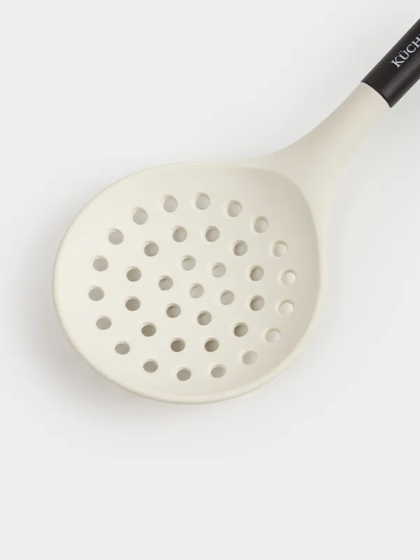 Шумовка, 32 см, силикон/пластик, бежево-черная, Service, image-1