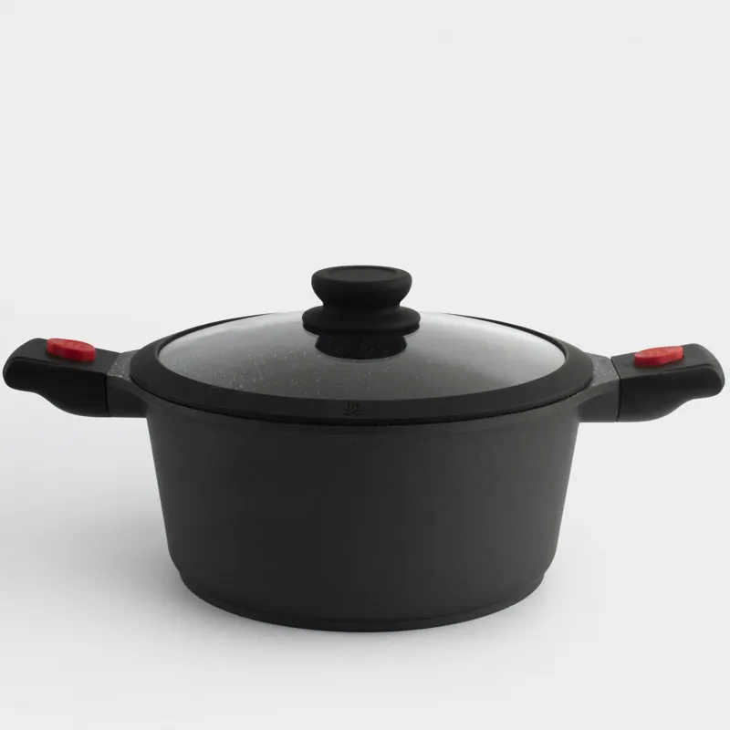 Кастрюля, 24 см, 4,5 л, с крышкой, съемные ручки, с покрытием, алюминий, Solution Red 2