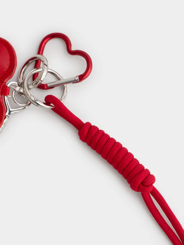 Брелок, 8 см, полиэстер/полиуретан/металл, красный, Сердце, Keychain heart, image-2