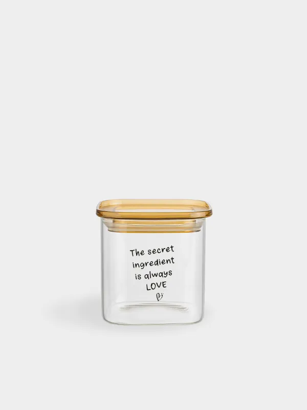 Банка для сыпучих продуктов, 800 мл, Янтарная крышка, Amber font, image-0