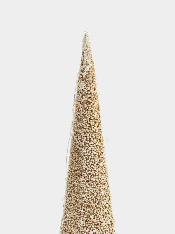 Ель-конус, 80 см, с подсветкой, полиэстер/металл, шампань, Заснеженная ель, Frosty sparks, image-1