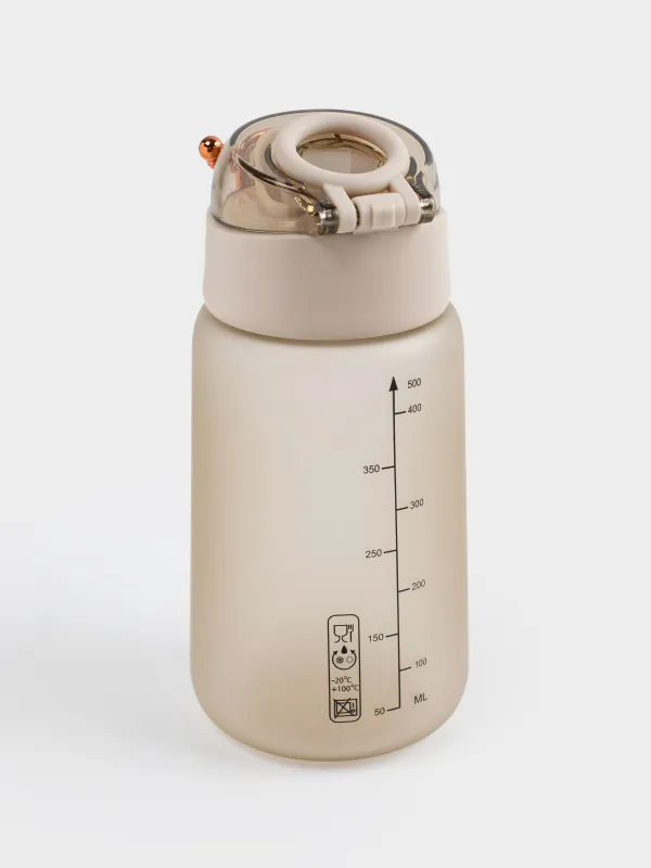 Бутылка для воды, 500 мл, пластик, бежевая, Aquatic, image-2