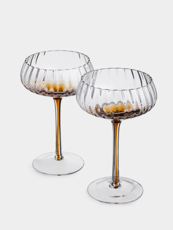 Бокал-креманка для шампанского, 270 мл, 2 шт, стекло, коричневый градиент, Felino, image-1