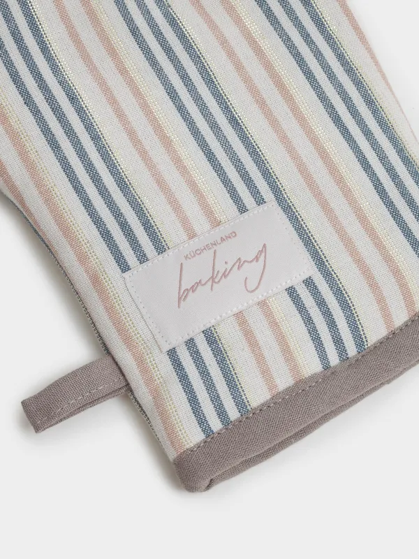 Прихватка-варежка, 18х30 см, хлопок, молочная, Полосы, Stripes kitchen, image-3
