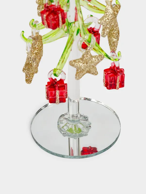 Статуэтка, 20 см, с подвесками, Ель с игрушками, Christmas vitreous, image-1