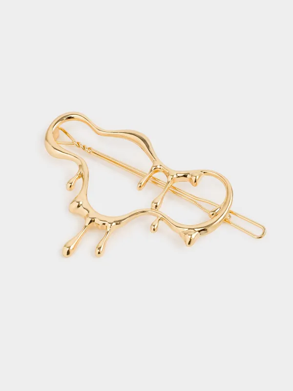 Заколка, 9 см, металл, золотистая, Jewelry, image-2