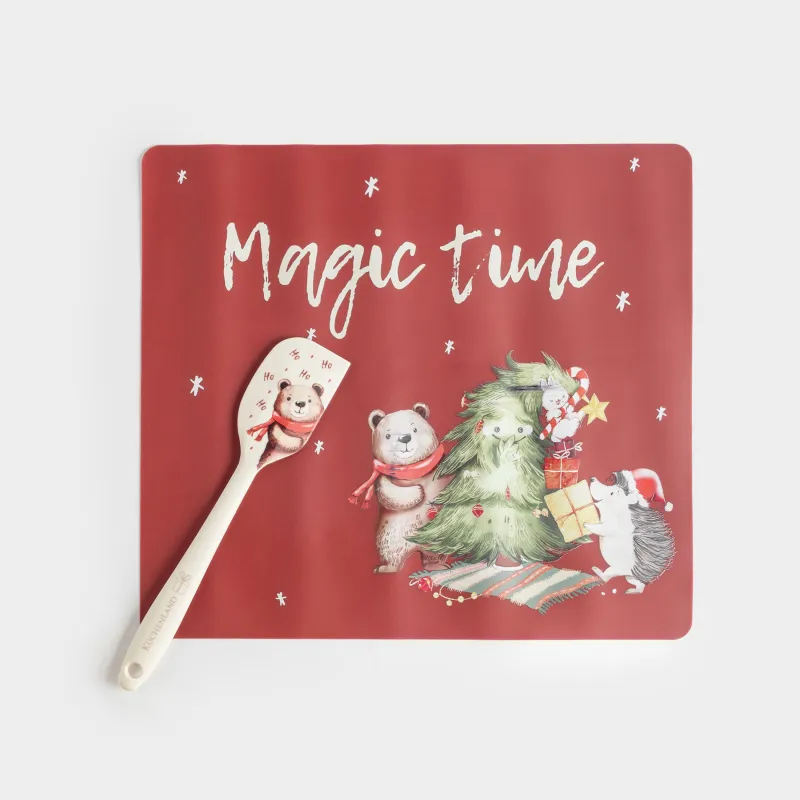 Набор для выпечки, 2 пр, лопатка/коврик, силикон/дерево, Время чудес, Friends forest