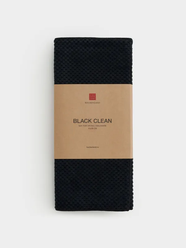 Коврик для сушки посуды, 51х38 см, микрофибра, черный, Black clean, image-2