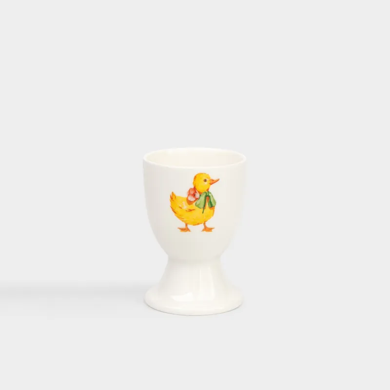Подставка для яйца, детская, 7 см, фарфор N, белая, Утенок, Easter Kids