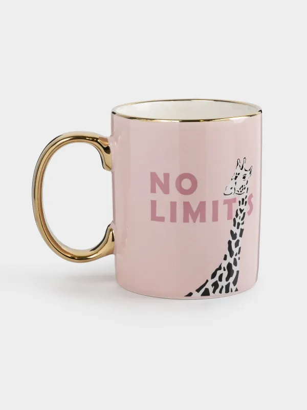 Кружка, 350 мл, фарфор N, розово-золотистая, Жираф, Giraffe, image-2