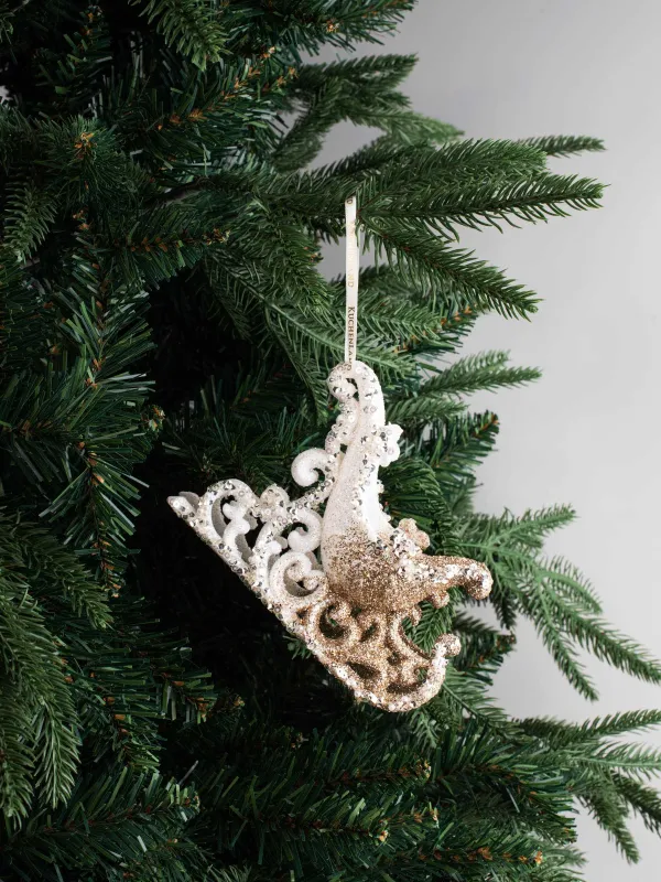 Игрушка елочная, 10 см, Сани, Figure sparkle, image-4