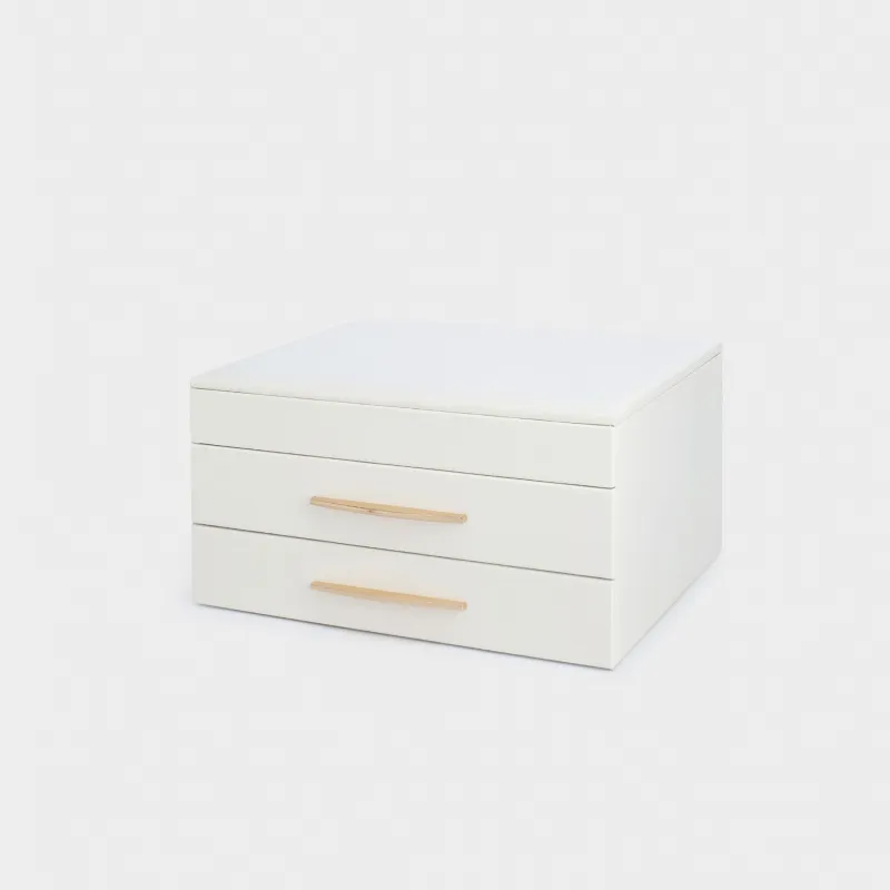 Шкатулка для украшений, 27х22 см, искусственная кожа/МДФ, белая, Premiere