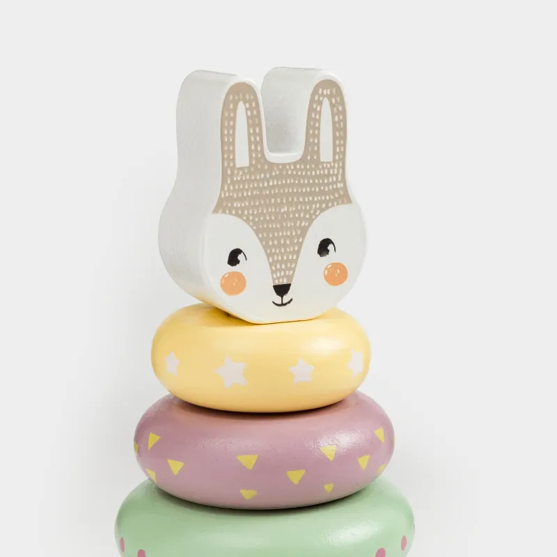 Игрушка развивающая, 14 см, Пирамидка кролик, Kiddy, image-7