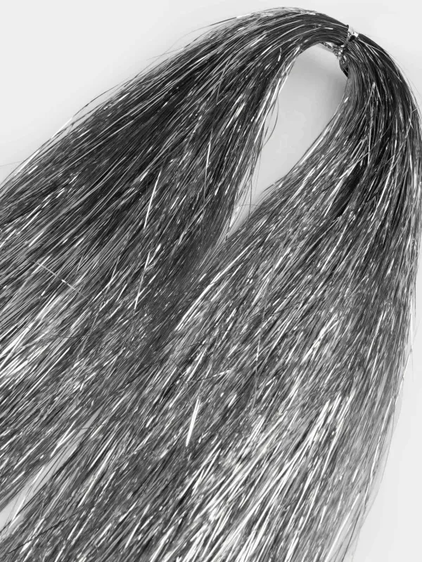 Дождик декоративный, 46 см, мишура, серебристый, Нити, Tinsel christmas, image-2