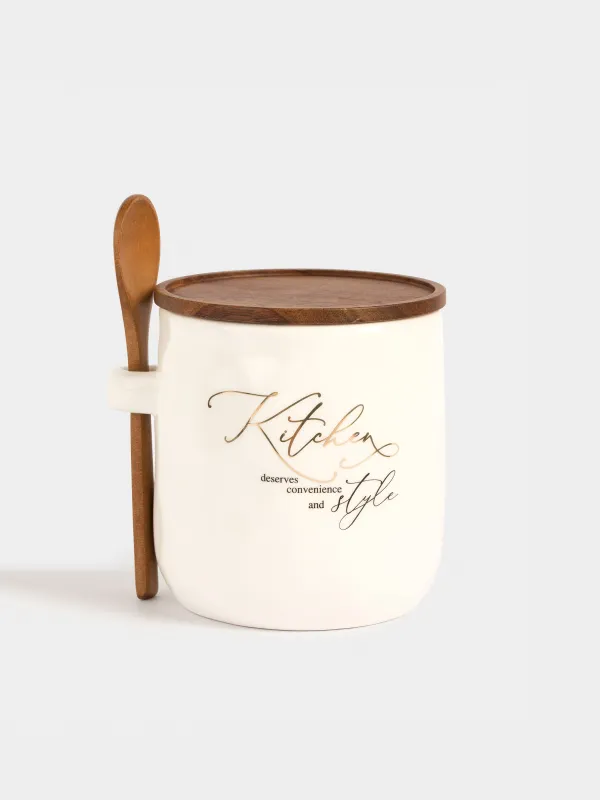 Емкость для хранения, 650 мл, с ложкой, Мятый эффект, Crumple kitchen, image-0