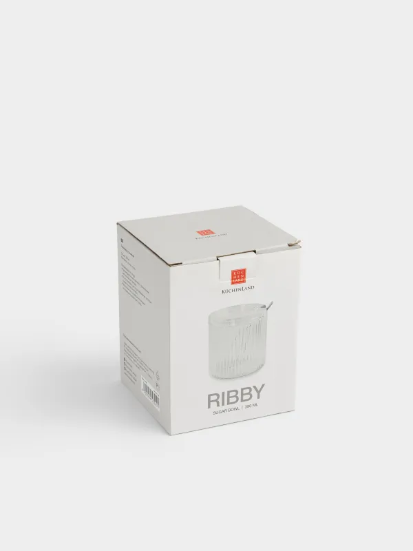 Сахарница, 10 см, 390 мл, с ложкой, стекло Р/сталь, Ribby, image-5