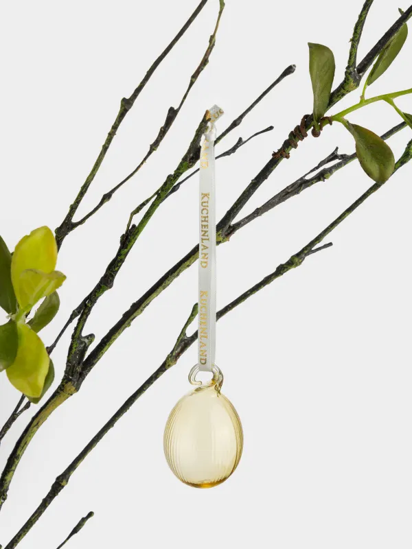 Подвеска декоративная, 3х4 см, стекло, желтая, Rustic Easter, image-2