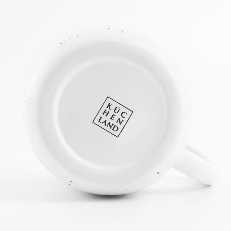 Кружка, 420 мл, керамика, белая, в крапинку, Лицо, Face speckled, image-4