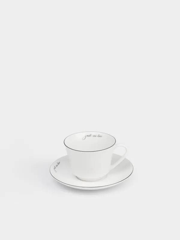 Пара чайная, 1 перс, 2 пр, 250 мл, фарфор N, белая, Just one love, Lovely story, image-1