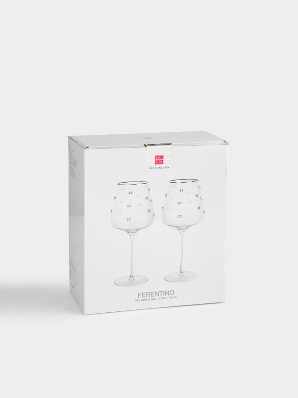 Бокал для красного вина, 2 шт, с серебристым кантом, Ferentino decor, image-4