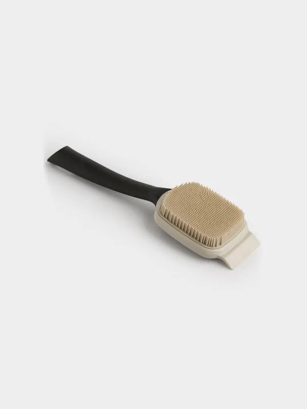 Щетка-скребок для мытья на кухне, 23 см, силикон/нейлон, серо-черная, Black clean, image-2