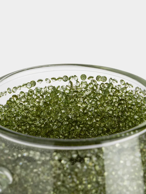 Кружка, 330 мл, стекло Б, с зелеными кристаллами внутри, Air decor, image-3