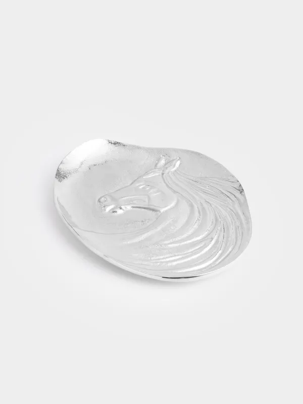 Блюдо декоративное, 18х21 см, Лошадь, Horse silver, image-3