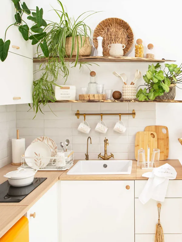 Сушилка для посуды, 43х31 см, с поддоном, металл/дерево/пластик, White style, image-7