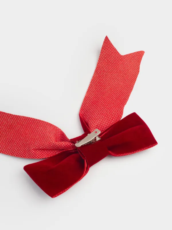 Украшение декоративное, 15х18 см, на клипсе, Бант, Bow velvet, image-3