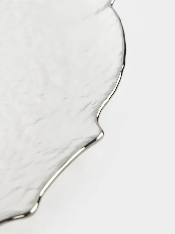 Тарелка подстановочная, стекло, Nautilus silver, image-4